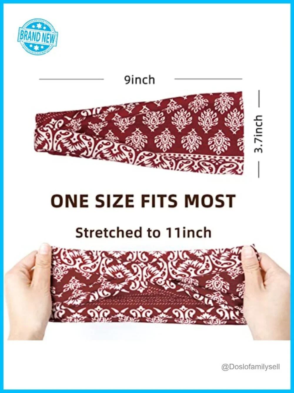 Boho Wide Non Slip Yoga Headbands 6 Pack Cotton Hair Bands